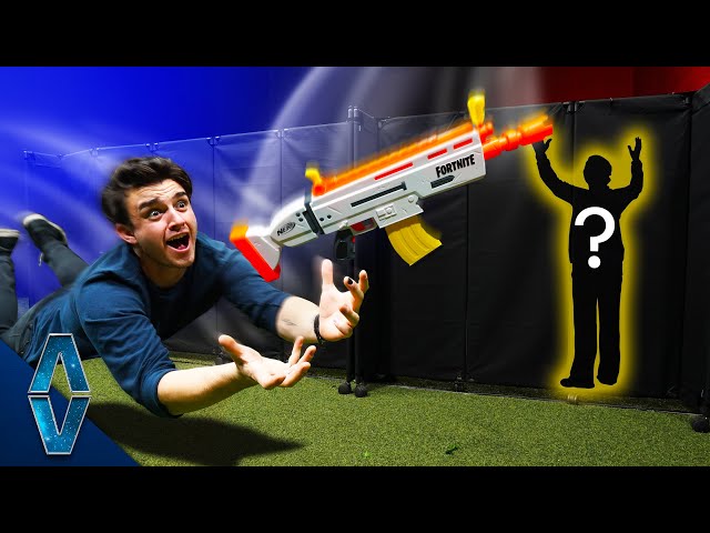 blind catch the nerf blaster challenge!